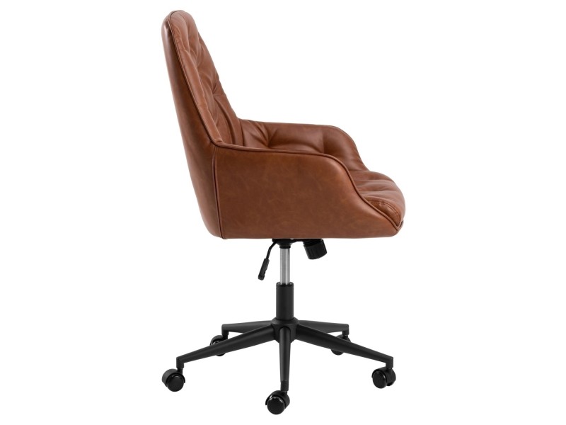 Fotel biurowy Erik brązowy PU - ACTONA